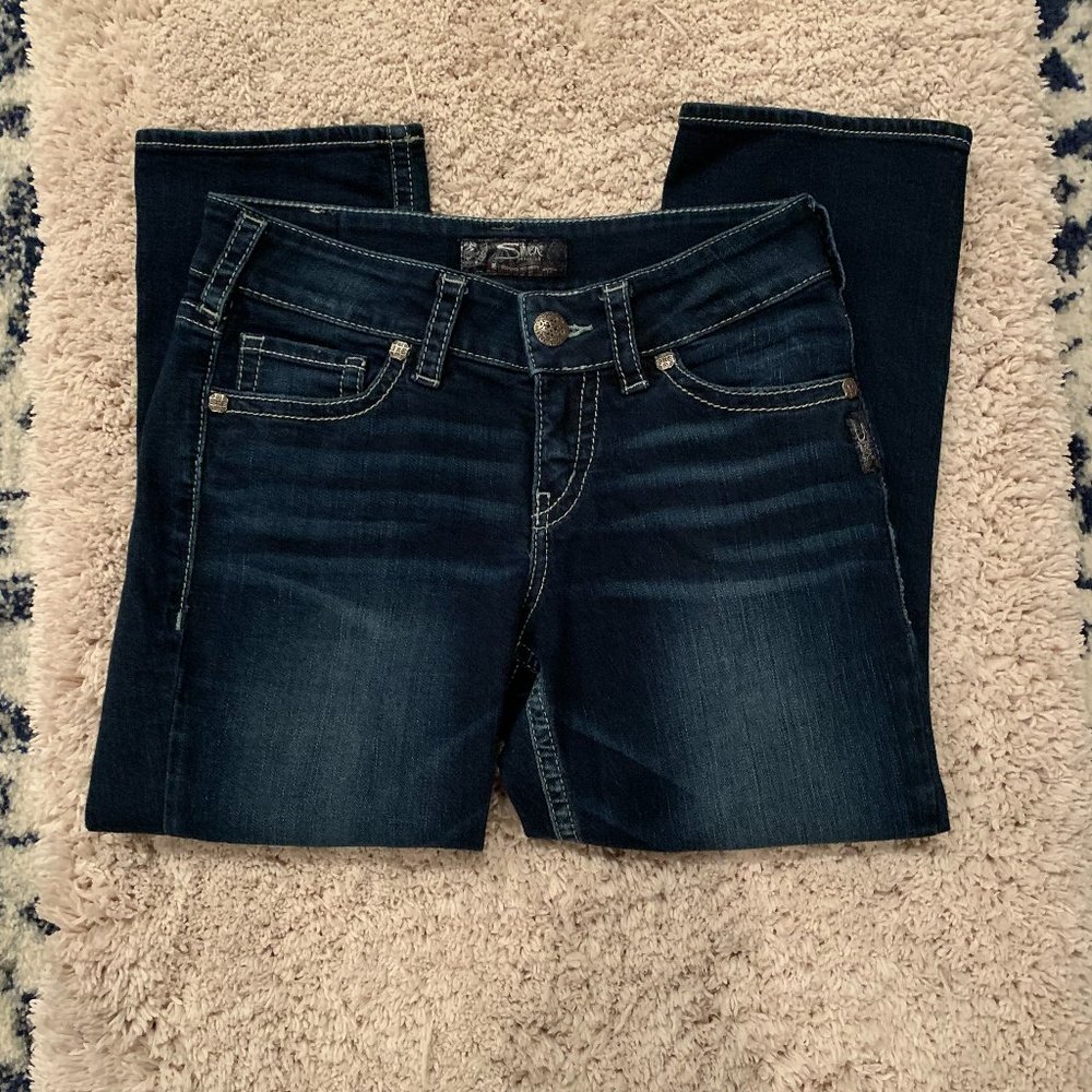 Silver Suki Mid Capri Jeans - Women's W28 L22 1/2 - Picture 2 of 2